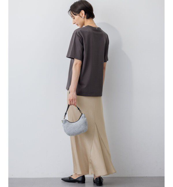 23区「【洗える】テクスチャーサテン ナロー スカート」|スカート|