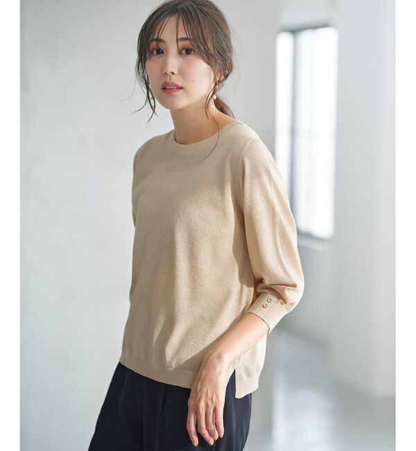 ANY SIS「【洗える】ラメ プルオーバー」|ニット・セーター|シャンパン