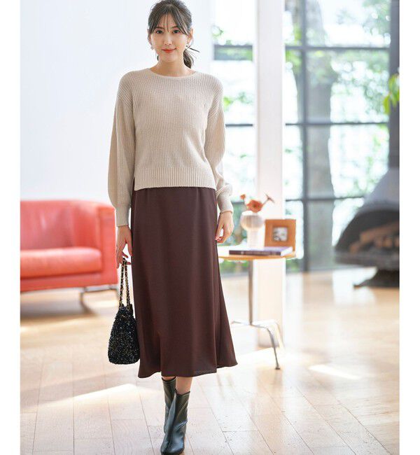 any SiS「【洗える】ダルサテンナロー スカート」|スカート|