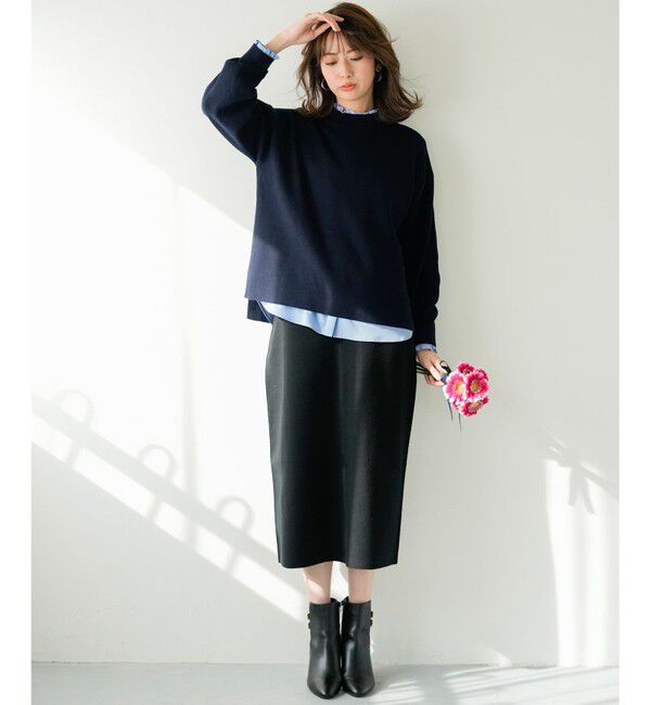 ANY SIS「CICA加工 ニット タイト スカート」|スカート|