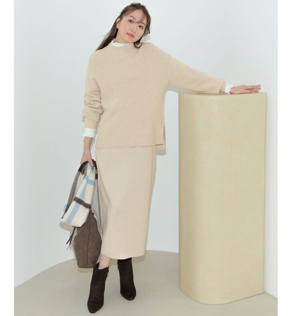 ANY SIS「CICA加工 ニット タイト スカート」|スカート|シャンパン