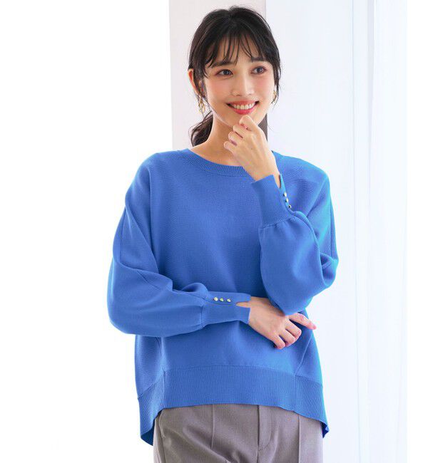 ANY SIS「【花粉リリース】ドルマン ニット」|ニット・セーター|ブルー