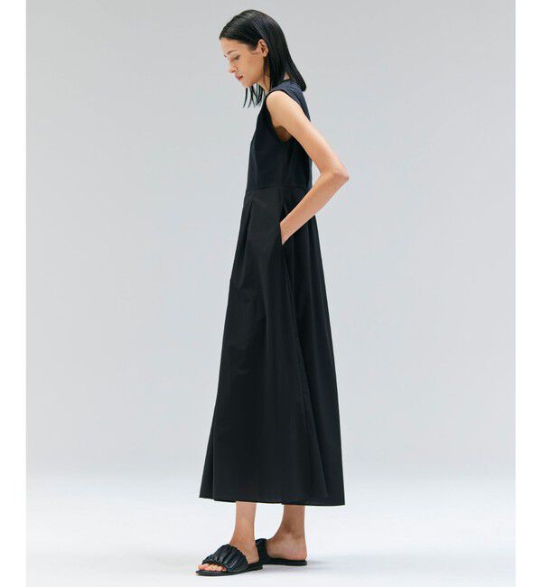 BEIGE,「【洗える/セットアップ対応】SPIGA / ジャージーコンビフレアワンピース」|ワンピース|