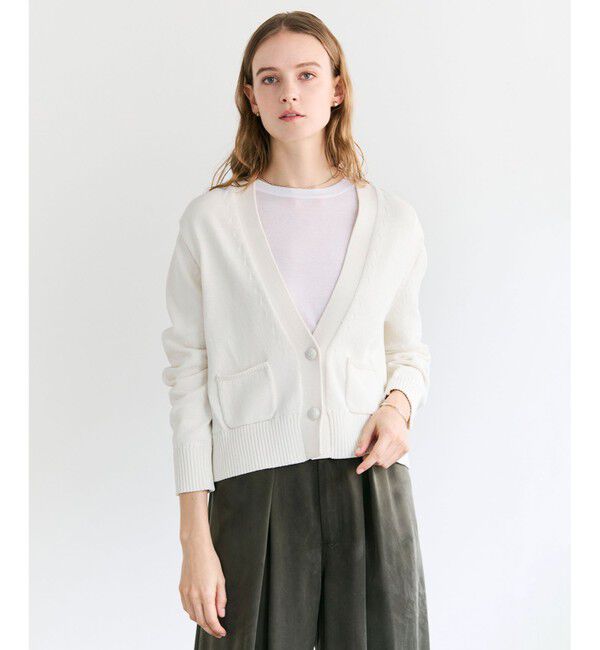 BEIGE,「HELIODOR / マリンボタンクロップドカーディガン」|ニット・セーター|Ecru