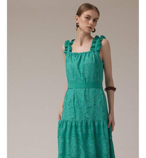 Diagram「カットワーク刺繍ワンピース」|ワンピース|グリーン