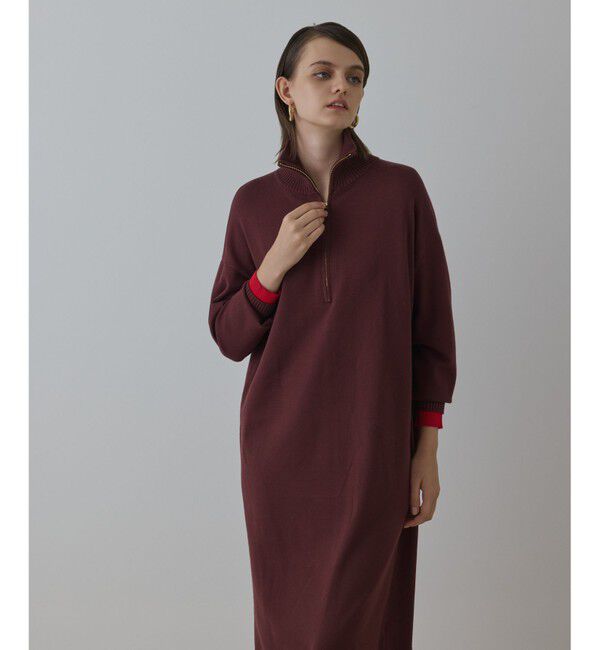 Diagram「バイカラーストレートニットワンピース」|ワンピース|ブラウン