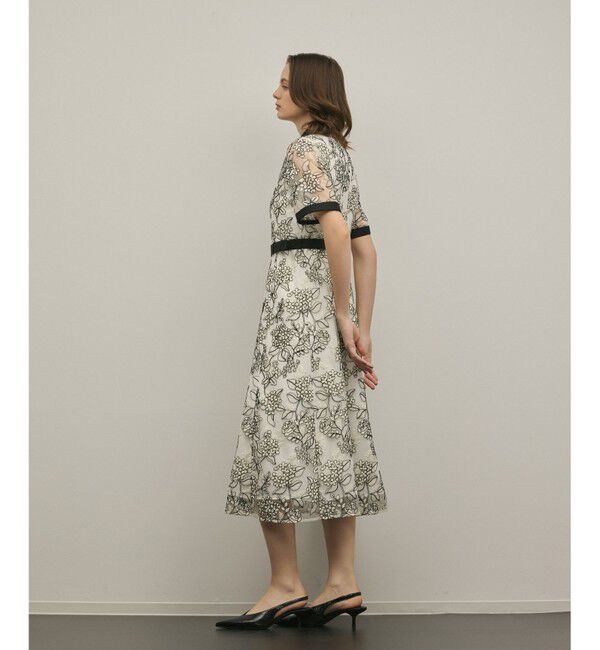 GRACE CONTINENTAL「フラワーコード刺繍ワンピース」|ワンピース|