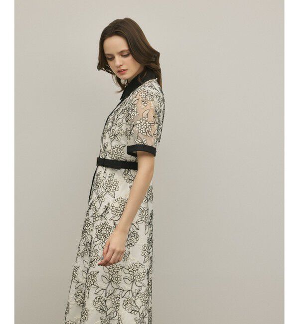 GRACE CONTINENTAL「フラワーコード刺繍ワンピース」|ワンピース|