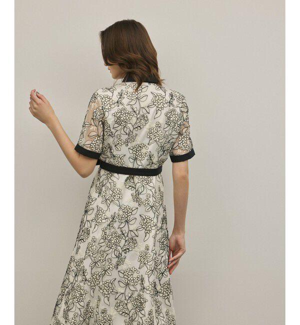 GRACE CONTINENTAL「フラワーコード刺繍ワンピース」|ワンピース|