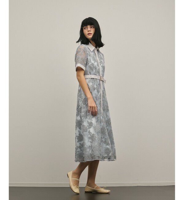 GRACE CONTINENTAL「フラワーコード刺繍ワンピース」|ワンピース|