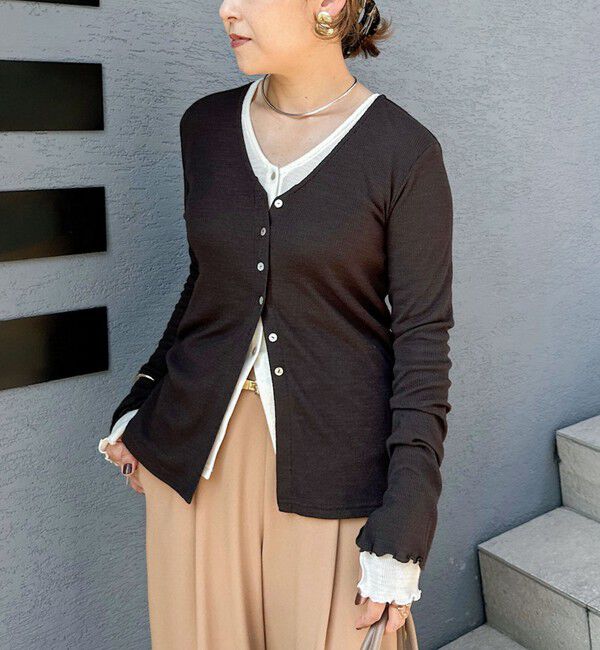 NOLLEY'S「MY STANDARD ウォッシャブルリブカーディガン」|カーディガン|