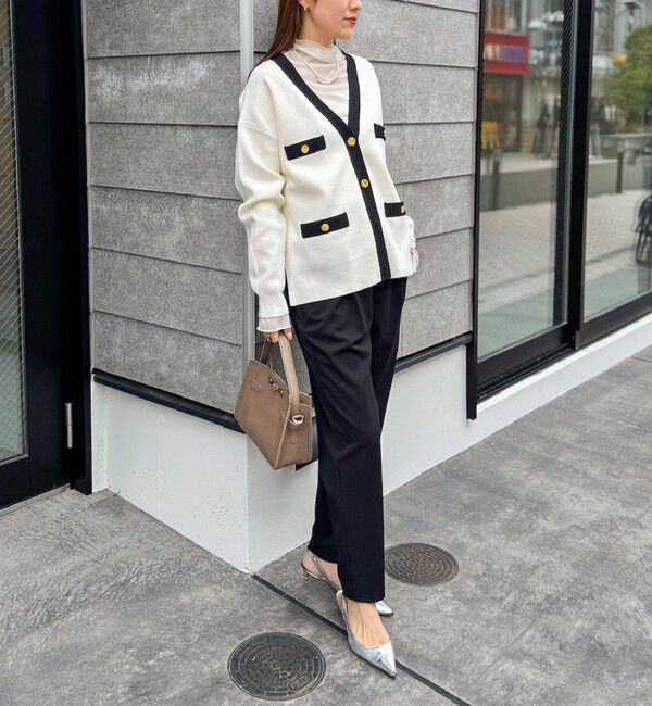 NOLLEY'S「《手洗い可能》スムース配色Vネックカーディガン」|カーディガン|