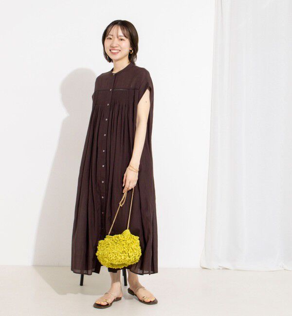 NOLLEY'S「ウォッシャブル前ボタンタックギャザーワンピース」|ワンピース|