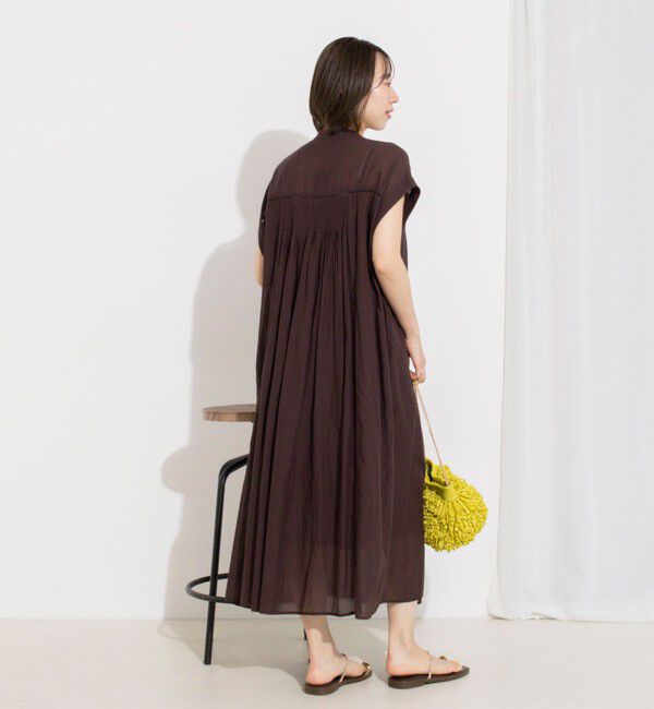 NOLLEY'S「ウォッシャブル前ボタンタックギャザーワンピース」|ワンピース|