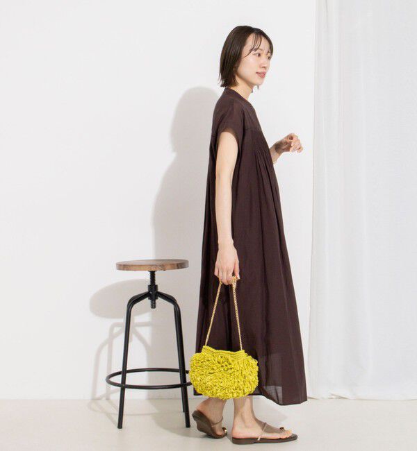 NOLLEY'S「ウォッシャブル前ボタンタックギャザーワンピース」|ワンピース|