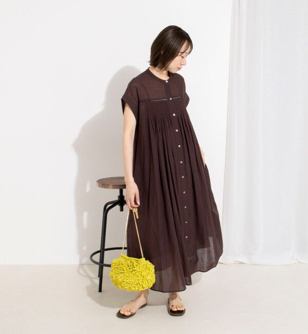 NOLLEY'S「ウォッシャブル前ボタンタックギャザーワンピース」|ワンピース|