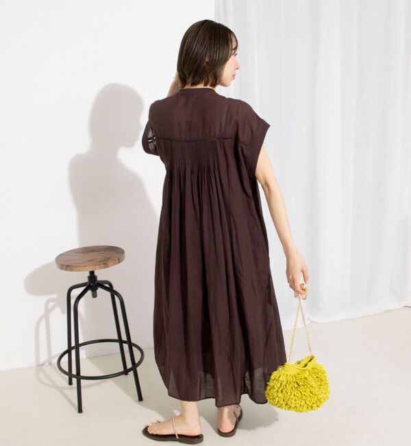 NOLLEY'S「ウォッシャブル前ボタンタックギャザーワンピース」|ワンピース|