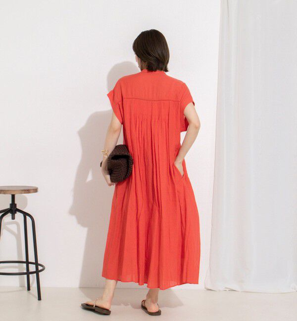 NOLLEY'S「ウォッシャブル前ボタンタックギャザーワンピース」|ワンピース|