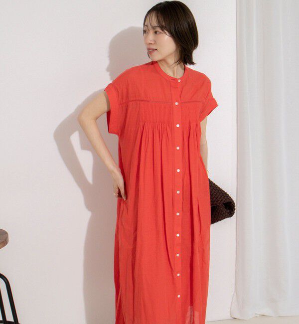 NOLLEY'S「ウォッシャブル前ボタンタックギャザーワンピース」|ワンピース|