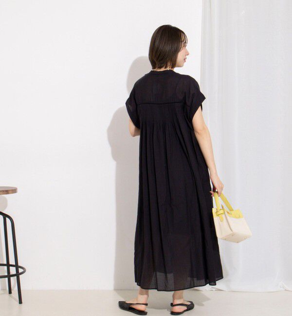 NOLLEY'S「ウォッシャブル前ボタンタックギャザーワンピース」|ワンピース|