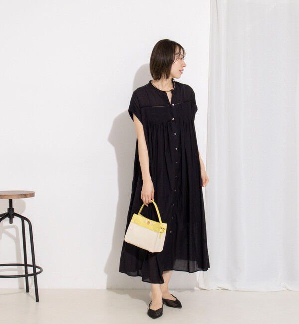 NOLLEY'S「ウォッシャブル前ボタンタックギャザーワンピース」|ワンピース|