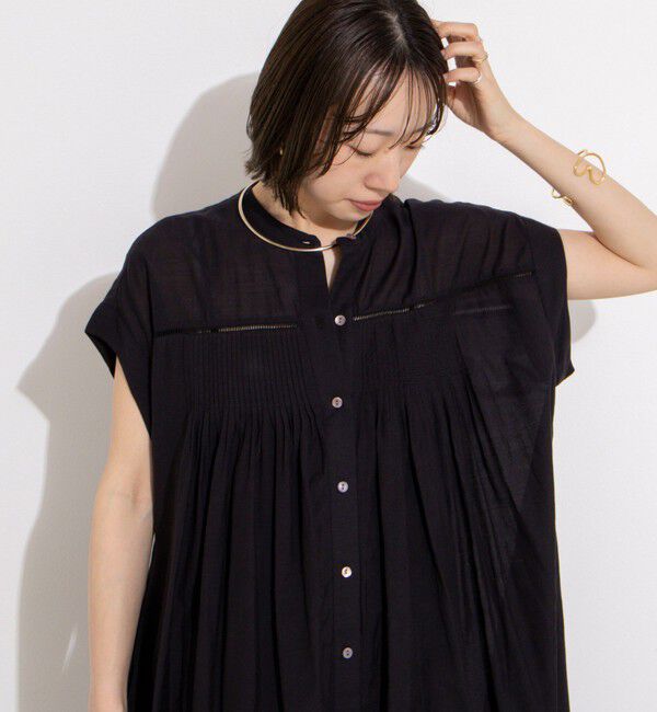 NOLLEY'S「ウォッシャブル前ボタンタックギャザーワンピース」|ワンピース|