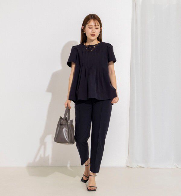 NOLLEY'S「《セットアップ対応》ウォッシャブルアクティブストレッチタックブラウス」|シャツ・ブラウス|