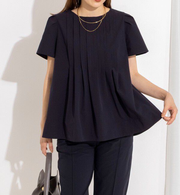 NOLLEY'S「《セットアップ対応》ウォッシャブルアクティブストレッチタックブラウス」|シャツ・ブラウス|