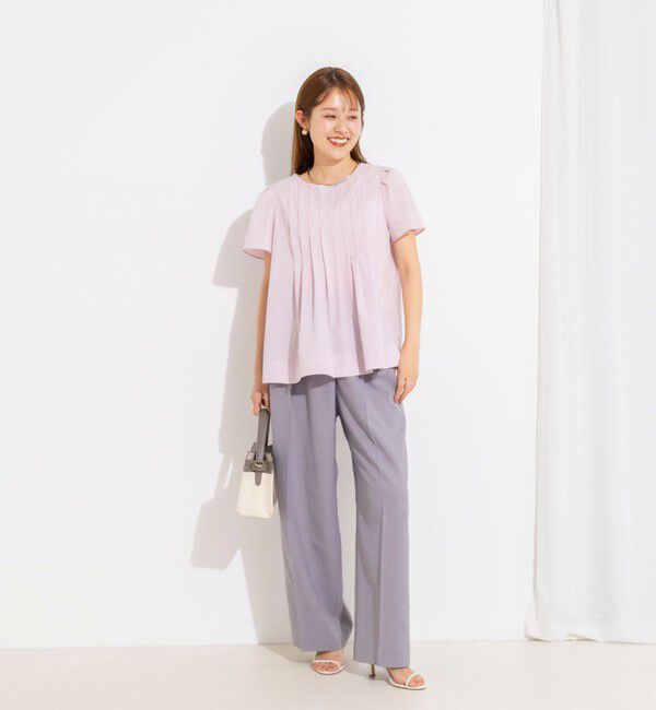 NOLLEY'S「《セットアップ対応》ウォッシャブルアクティブストレッチタックブラウス」|シャツ・ブラウス|