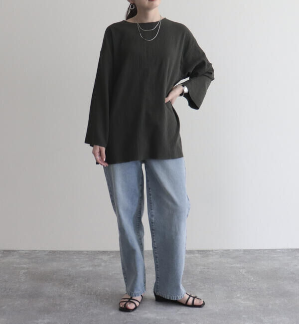 fredy emue「【fredy emue】リネン混Tシャツブラウス」|シャツ・ブラウス|