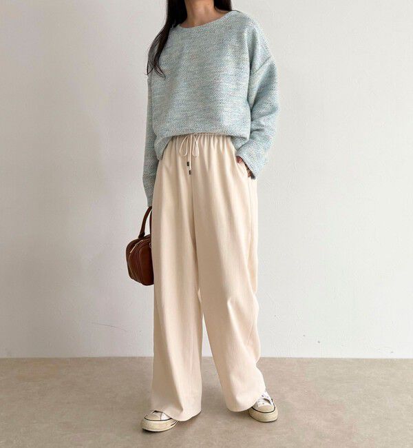 fredy emue「シルキーウォームセミワイドイージーパンツ」|チノ|