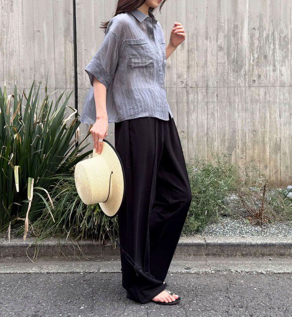 fredy emue「リネン混ハイゲージセンターシームパンツ」|チノ|