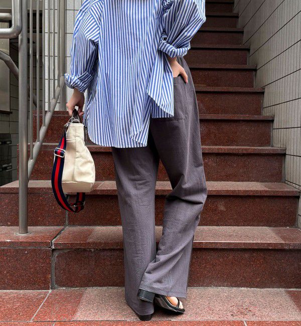 fredy emue「リネン混ハイゲージセンターシームパンツ」|チノ|