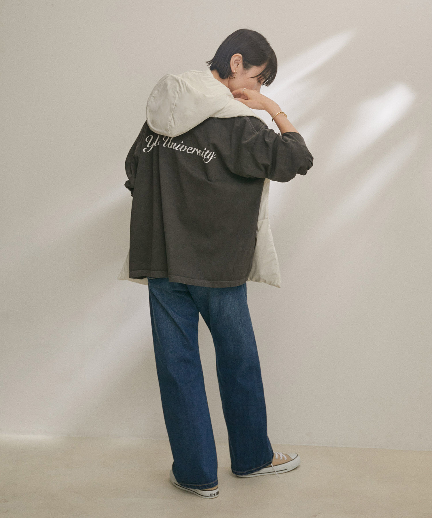 SALON adam et rope'「【雑誌掲載】[GREEN DOWN]フード付きダウンストール」|ストール|