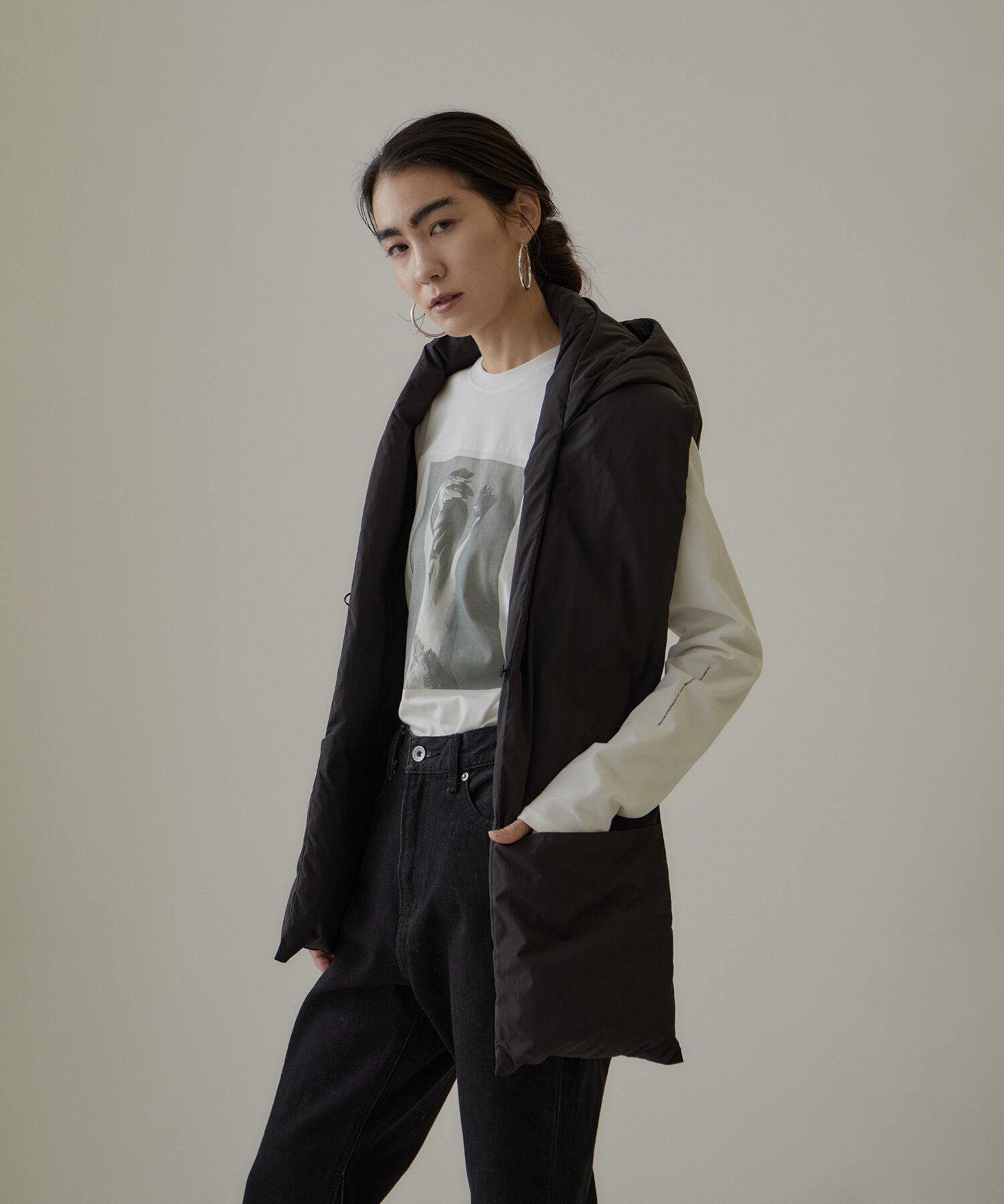 SALON adam et rope'「【雑誌掲載】[GREEN DOWN]フード付きダウンストール」|ストール|