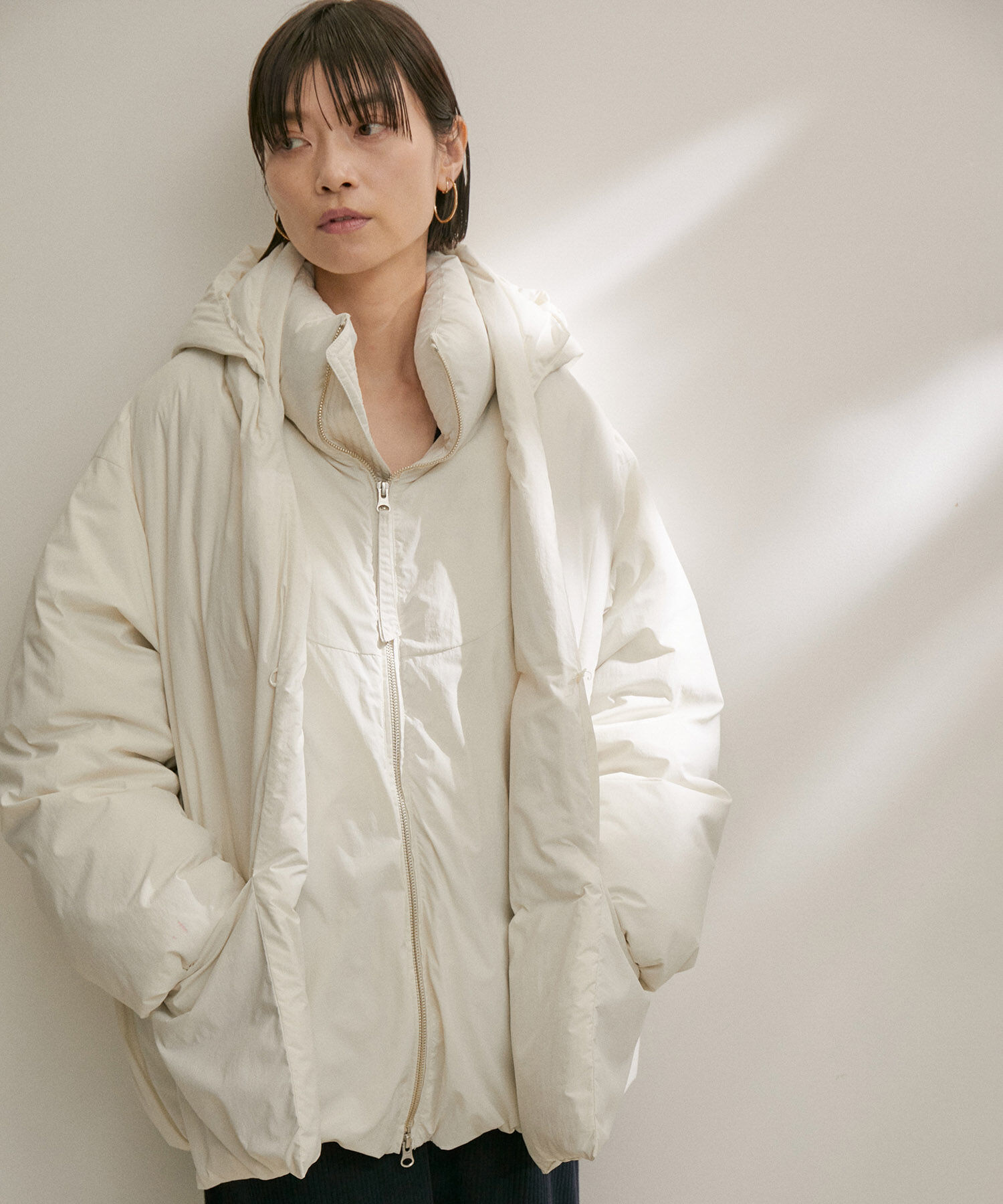 SALON adam et rope'「【雑誌掲載】[GREEN DOWN]フード付きダウンストール」|ストール|