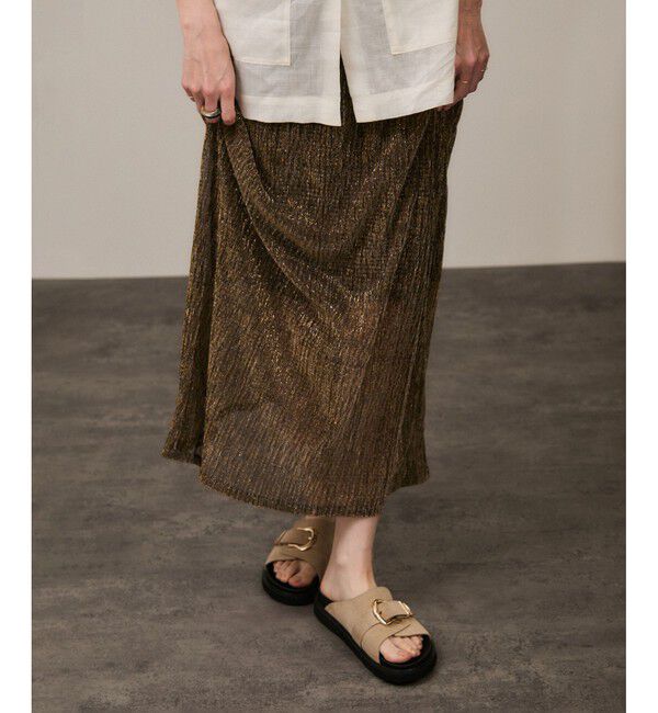SALON adam et rope'「シアーラメスカート［ストレッチ］」|スカート|