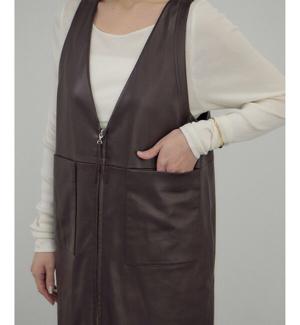 SALON adam et rope'「レザーライクジャンパースカート」|スカート|