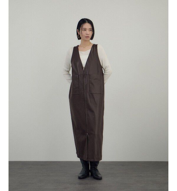 SALON adam et rope'「レザーライクジャンパースカート」|スカート|