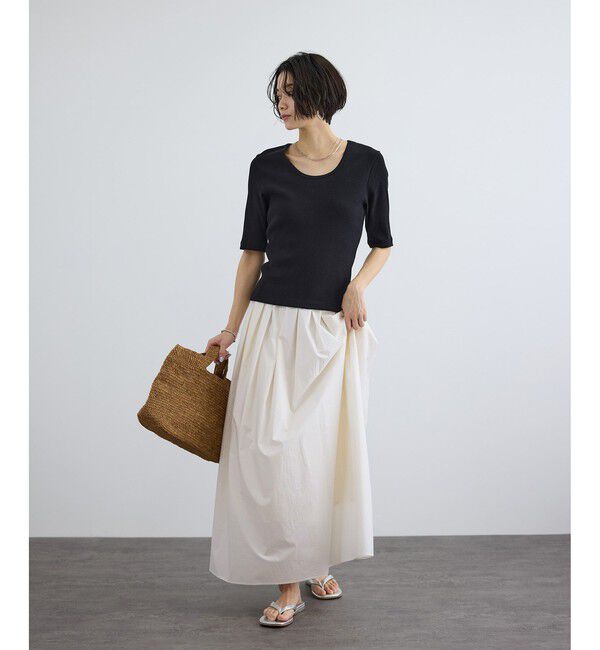 SALON adam et rope'「コーティングギャザータックスカート / セットアップ対応」|スカート|