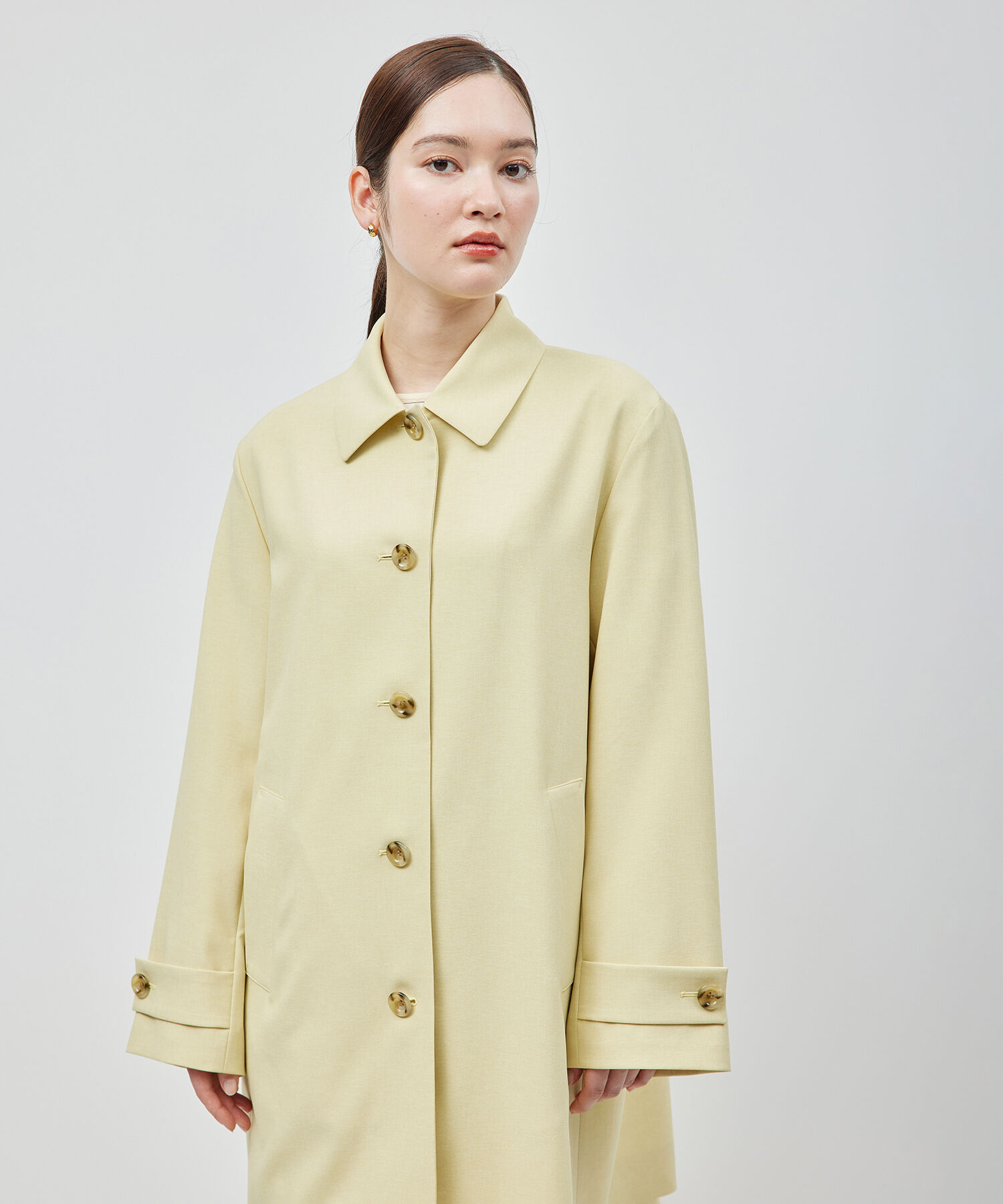 ROPE「ミドル丈ステンカラーコート《軽量・しわになりにくい・ストレッチ素材》」|ステンカラーコート|