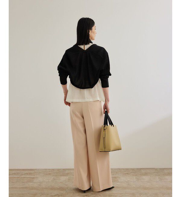 ROPE「[美人パンツ]ダブルクロスワイドパンツ/イージーケア」|チノ|