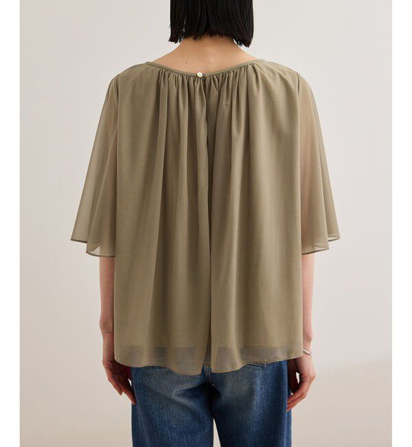 ROPE「【洗える】ブライトネスヤーンギャザーブラウス/セットアップ対応」|シャツ・ブラウス|