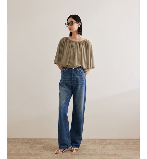 ROPE「【洗える】ブライトネスヤーンギャザーブラウス/セットアップ対応」|シャツ・ブラウス|