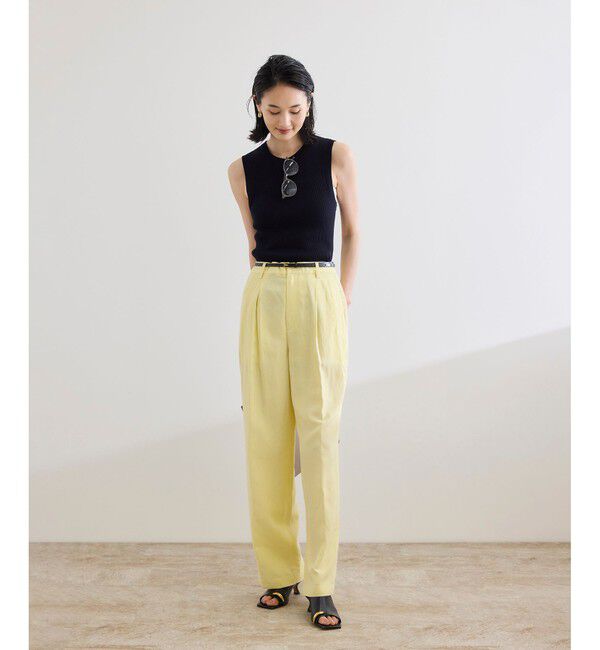 ROPE「レーヨンリネン センタープレスパンツ【セットアップジャケット・ワンピース対応】」|チノ|