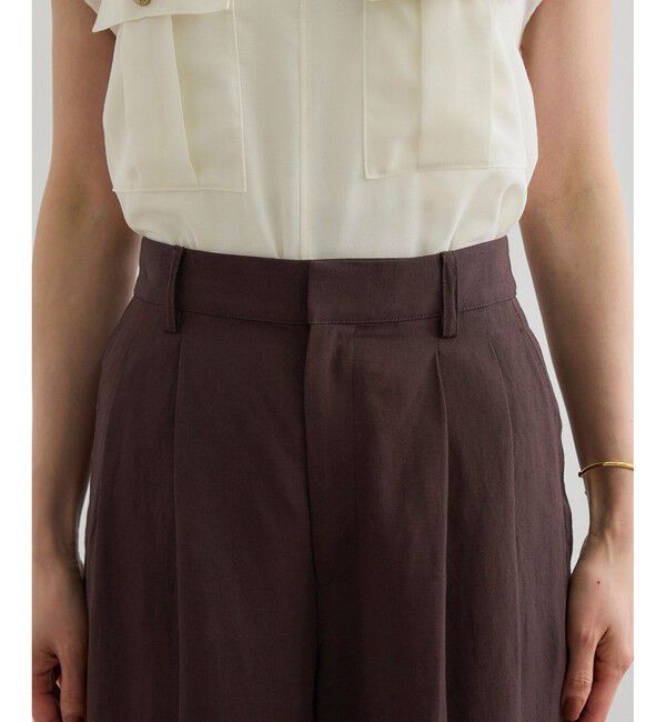 ROPE「レーヨンリネン センタープレスパンツ【セットアップジャケット・ワンピース対応】」|チノ|