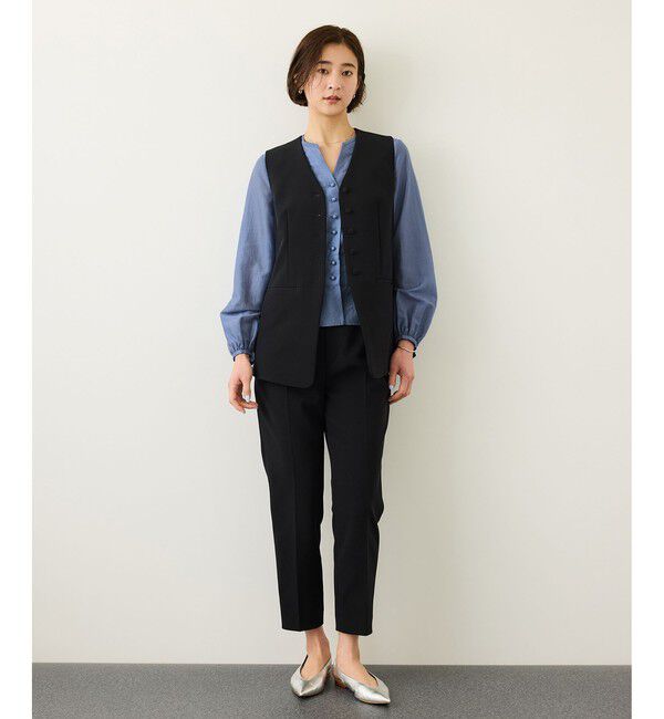 ROPE「カールマイヤーウエストタックペプラムブラウス/イージーケア」|シャツ・ブラウス|