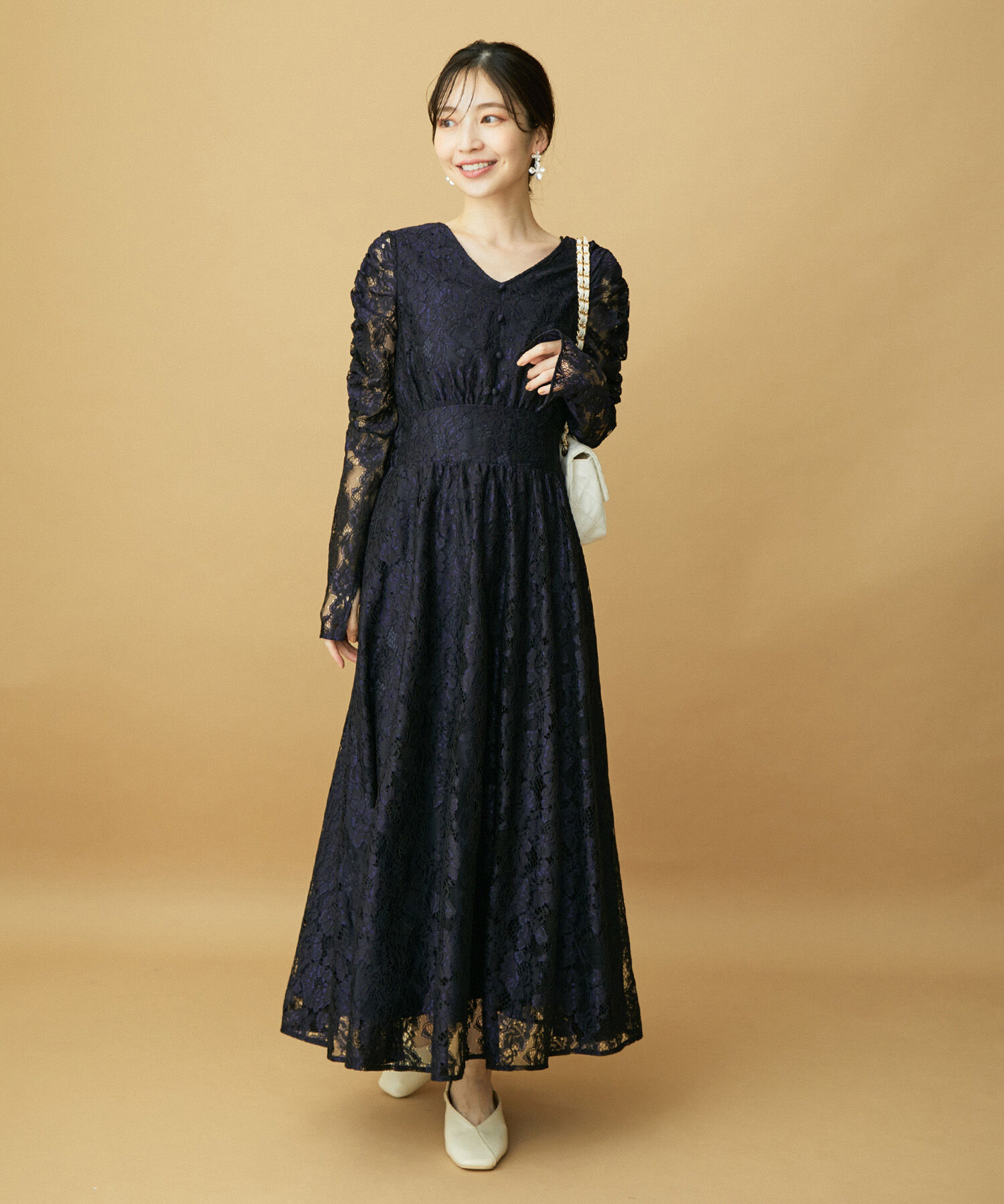 VIS「【VIS DRESS】総レースバックオープンワンピース」|ワンピース|