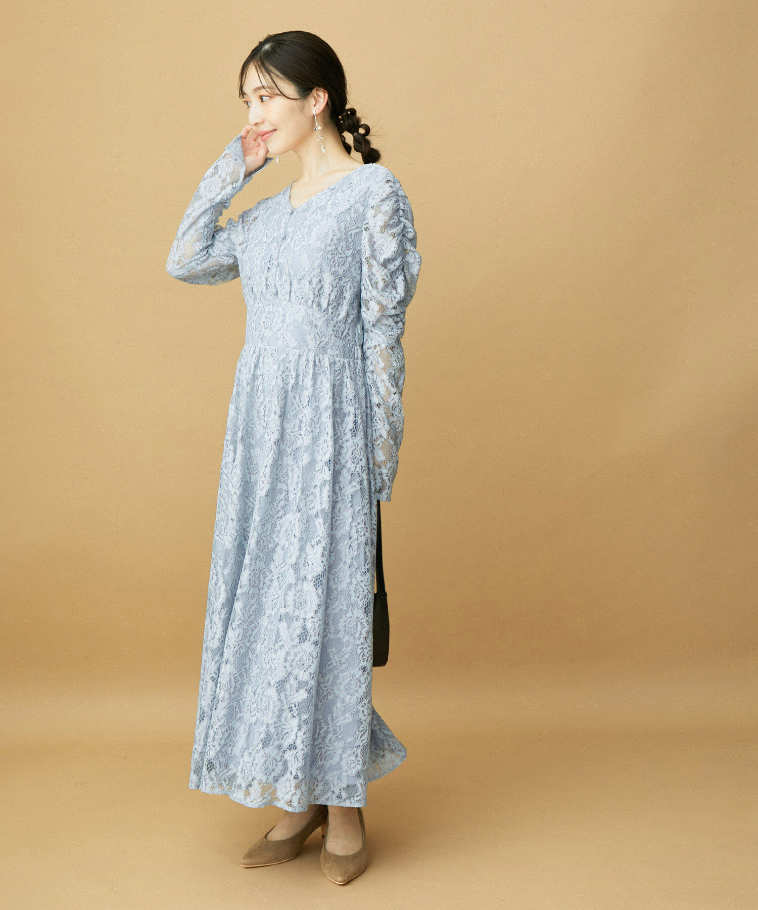 VIS「【VIS DRESS】総レースバックオープンワンピース」|ワンピース|