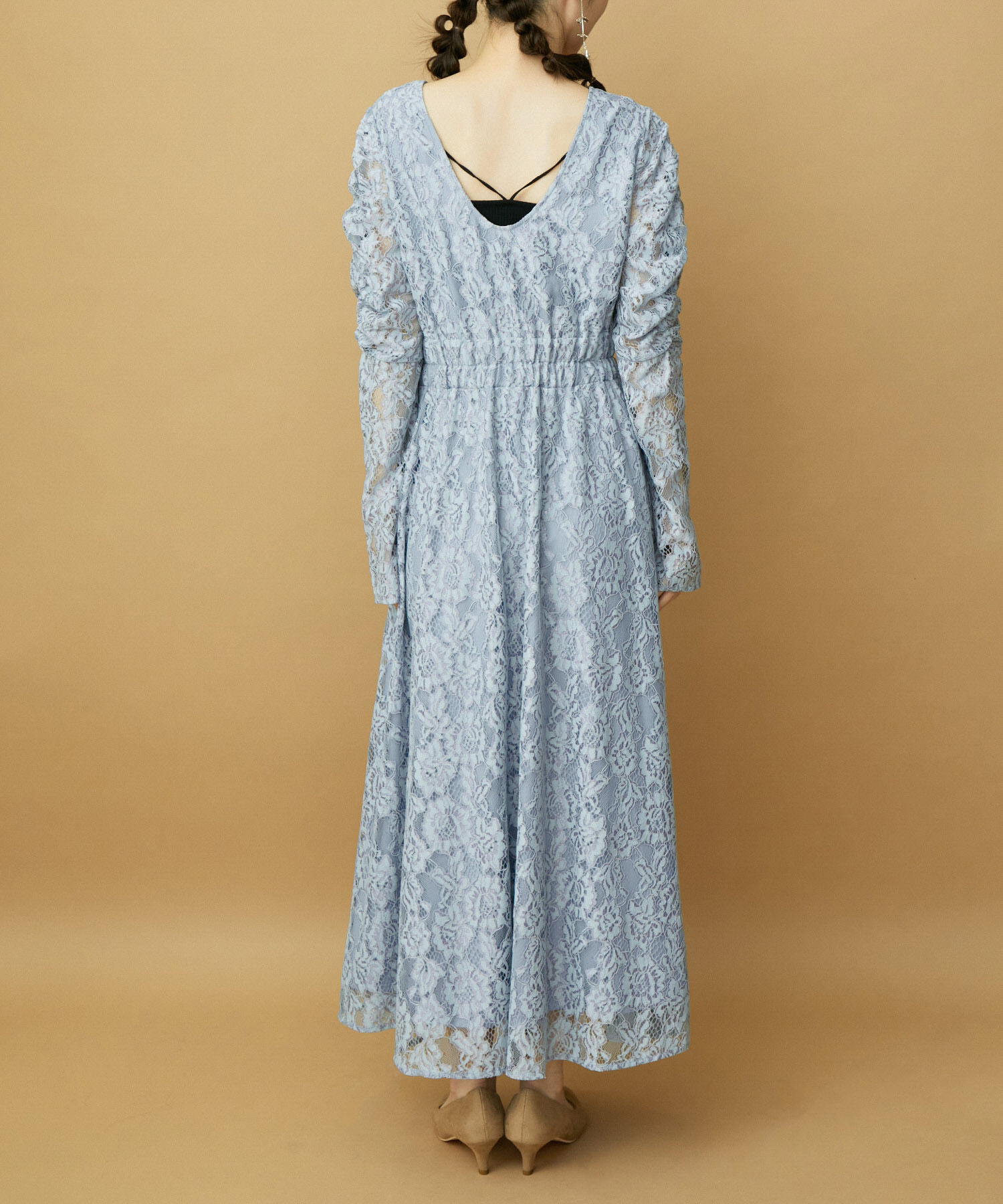 VIS「【VIS DRESS】総レースバックオープンワンピース」|ワンピース|